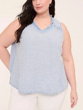 Lane Bryant Classic Sleeveless Gauze Popover Tank